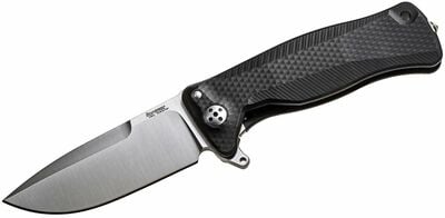 LionSteel SR11A BS Fekete zsebkés 9,4 cm, szatén, fekete, alumínium, üvegtörő