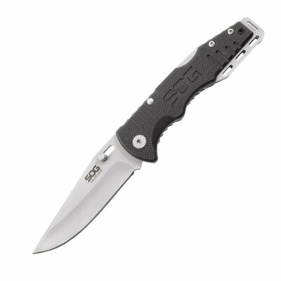 SOG-FF1001-CP SALUTE MINI vreckový taktický nôž 7,8 cm, Bead Blasted, čierna, G10