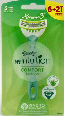 W302318900 Wilkinson Xtreme3 My Intuition Comfort Sensitive 6+2's