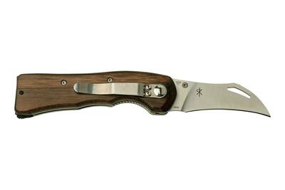 FX-409 FOX knives SPORA MUSHROOM FOLDING KNIFE STAINLESS STEEL SANDVIK 12C27 SATIN BLADE,EUCALIPTUS