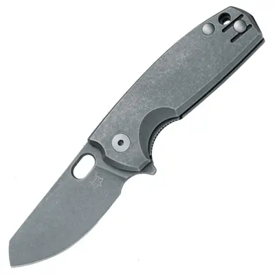 FX-608 TI FOX knives FOX/VOX BABY CORE FOLDING KNIFE - M390 ACID STONEWASHED BLADE - TITANIUM ACID