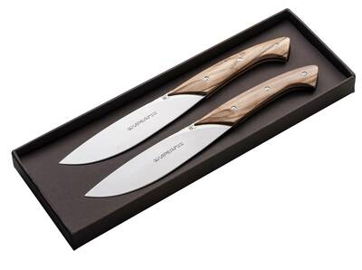 Viper 02VP049 Fiorentina souprava 2 nožů na steak 12 cm, Satin, olivové dřevo