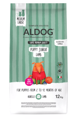 Aldog 2D-LJ12M Puppy-Junior Lamb M/L granule pre šteniatka, stredné/veľké plemená, jahňacie, 12kg