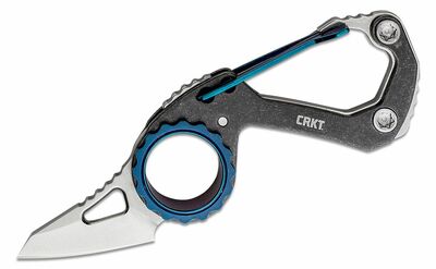 CRKT CR-9083 Compano™ karabiner báránytalp zsebkés/karabiner 3,7 cm, acél, fekete kőmosás