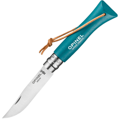 OPINEL 002200 VRI N°06 Trekking Türkiz zsebkés 7 cm, türkiz, bükkfa