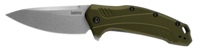 Kershaw K-1776OLSW LINK OLIVE vreckový nôž s asistenciou 8,3 cm, Stonewash, zelená, hliník