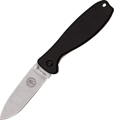 ESEE BRKR2 Zancudo Black vreckový nôž 7,7 cm, Stonewash, čierna, FRN