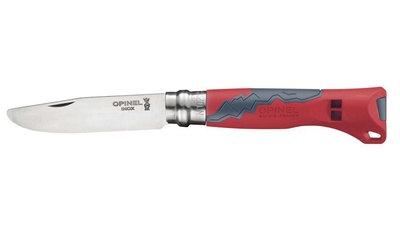 001897 OPINEL OPINEL VRI N ° 07 Outdoor Junior Red - dětský kapesní nůž s píšťalkou, červený