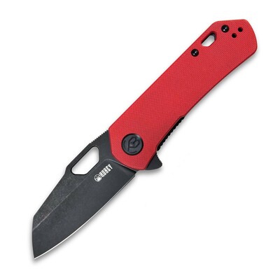 Kubey KU332F Duroc Black Red vreckový nôž 7,4 cm, čierna, červená, G10, spona