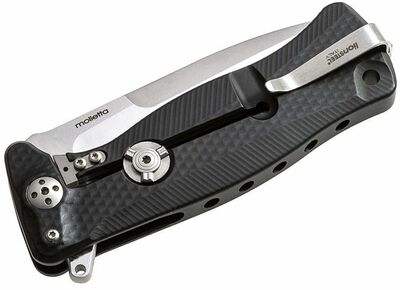 SR11A BS LionSteel SR FLIPPER BLACK Aluminum knife, RotoBlock, satin finish blade Sleipner
