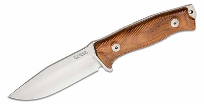 LionSteel M5 ST kültéri kés 11,5 cm, Santos fa, bőr tok