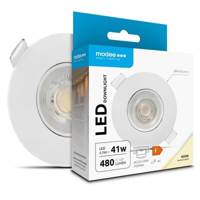 Modee LED okrúhle svietidlo 4,9W 480lm D90xH22mm, neutrálna biela, biela (ML-DL4000K4,9W-WN)
