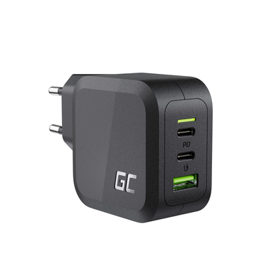 Green Cell CHARGC08 PowerGan 65W nabíječka (2x USB-C, 1x USB-A), černá