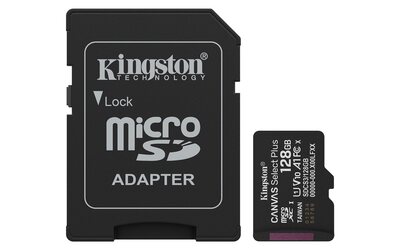 SDCS3/128GB KINGSTON Canvas Select Plus/Micro SDXC/128GB/UHS-I U1 / 10. osztály/+ adapter