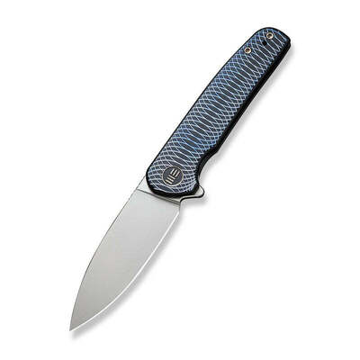 We Knife WE20052C-1 Shakan zsebkés 7,5 cm, Bead Blast, fekete-kék, titán