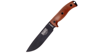 ESEE 6PB-011 Model 6 nůž na přežití 16,5 cm, černá čepel, hnědá Micarta, pouzdro Kydex