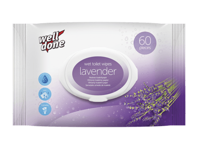 Well Done Lavender vlhčený toaletný papier 60 ks - levanduľa 