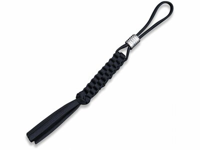 We Knife A-01E Fekete paracord zsinór, fekete 19,5 cm, titán gyöngy