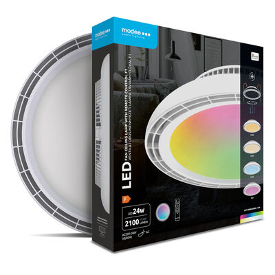 Modee LED kulaté stropní svítidlo 24W RGB+3CCT 450mm, ventilátor, ovladač (ML-CLRGB-3CCT24W-F1W)