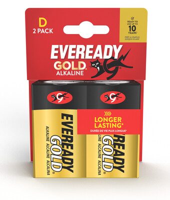 E301004400 Energizer Eveready Gold D / LR20 FSB2