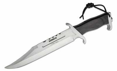 Rambo 9297 Rambo III Sylvester Stallone Edition sběratelský nůž 33 cm, dřevo, kožené pouzdro
