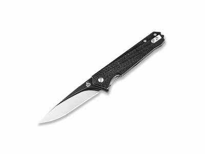 QSP Knife QS111-A Mamba CF kapesní nůž 8,9 cm, černá/satin, uhlíkové vlákno