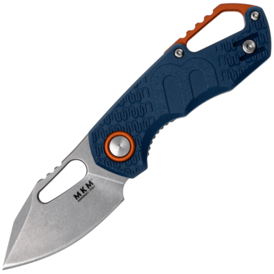 MKM MK FX03-3PBL ISONZO Clip Point zsebkés 4,9 cm, kőmosott, kék, francia