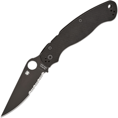 Spyderco C36GPSBK2 Military 2 All Black Partially Serrated vreckový nôž 10,2 cm, celočierna, G10