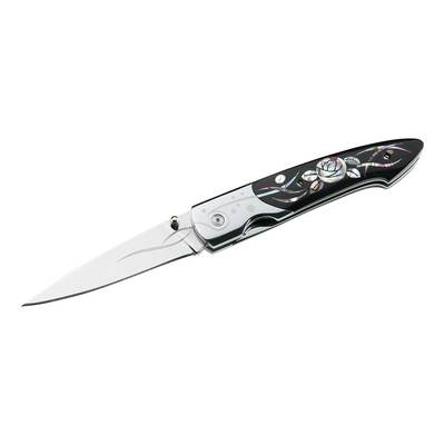 Herbertz 235810 kapesní nůž 7,8 cm, černá, Micarta, květinový motiv