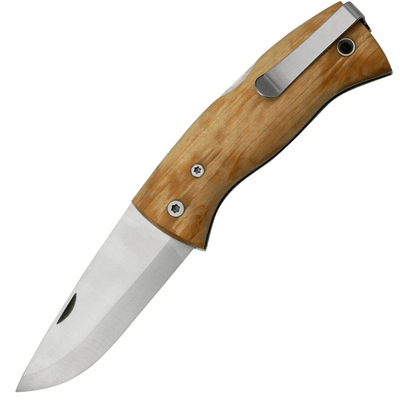 Helle HE-200657 Nipa vreckový nôž 7 cm, Satin, drevo kučeravej brezy