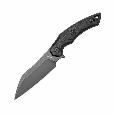 FOX kések FE-018 EDGE LYCOSA 1 BLACK taktikai kés 12,5 cm, Stonewash, fekete, G10