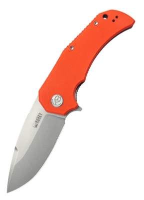 Kubey KU319B Bravo One Drop Point vreckový outdoorový nôž 8,6 cm, oranžová, G10