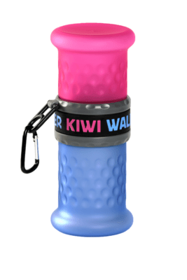 KiwiWalker TVL-121 Travel Bottle 2in1 cestovná fľaša na vodu/jedlo, plast, modro-ružová