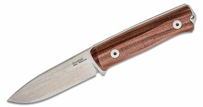 LionSteel B40 ST bushcraft nůž 9,8 cm, Stonewash, dřevo Santos, kožené pouzdro