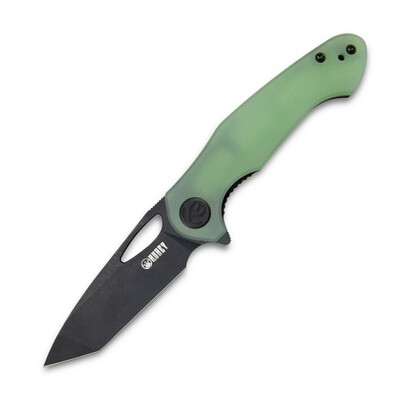  Kubey KU159E Dugu sokoldalú zsebkés 7,4 cm, Stonewash, jade, G10, csat