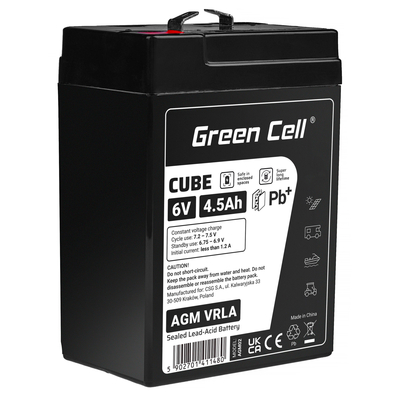 Green Cell AGM6V4-5AH-J VRLA zselés akkumulátor 6V 4Ah 