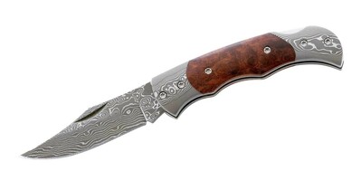 Herbertz 201408 vreckový nôž 6,2 cm, damašek, drevo