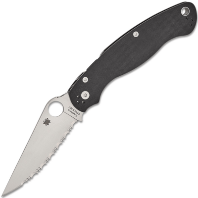 Spyderco C36GS2 Military 2 Black vreckový nôž 10,2 cm, Satin, čierna, G10