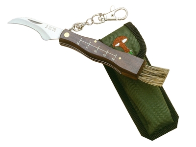 JKR0031 JOKER WOOD HANDLE 5,5 CM STAINLESS STEEL BLADE MUSHROOM KNIFE WITH NYLON SHEATH