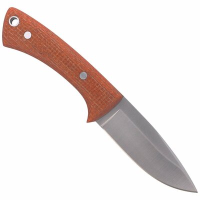 PECCARY-8.O Muela 71mm blade, Neck Knife, oranžová canvas micarta, KYDEX sheath, paracord 550 lbs