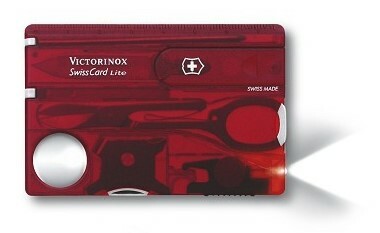 Victorinox 0.7300.T SwissCard Lite Ruby kapesní nůž, transparentní červená, 13 funkcí