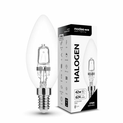 Modee ECO halogenová žiarovka Candle C35 42W E14 624 lm teplá biela (ML-HCD42WE14)