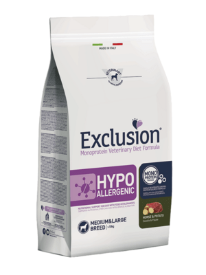 EXCLUSION HYHM11 MEDIUM/LARGE BREED hypoalergenní granule 12 kg, koňské maso/brambory