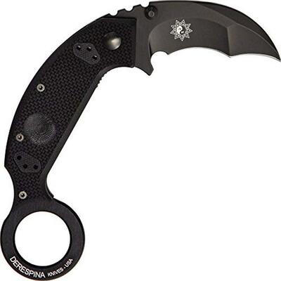 FOX knives FX-590 Chiroptera taktický vreckový nôž 6,5 cm, celočierna, G10