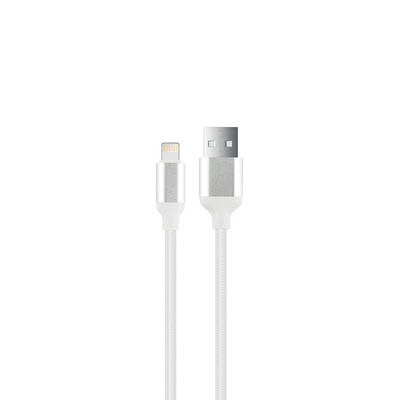SETTY kabel USB - Lightning 1,2m 2,4A nylon SC-LN01 bílá (GSM113218)