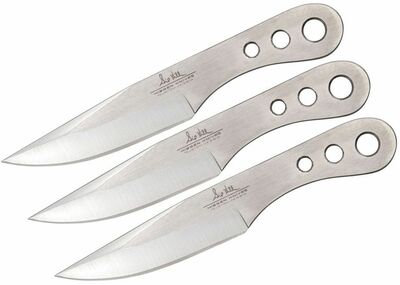 Gil Hibben GH0458 Original Triple Set Small 3dielna súprava vrhacích nožov, oceľ, kožené puzdro