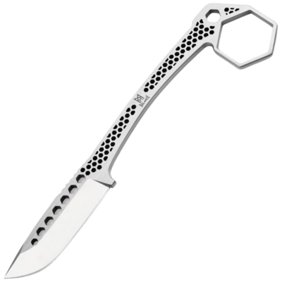 Midgards Messer 02MG001 méhsejtmintás fix kés 6 cm, teljes acél, Kydex tok
