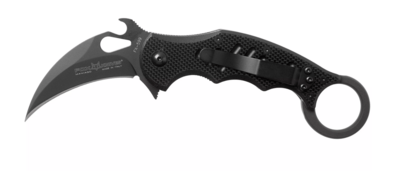 FOX Knives FX-599 MINI Karambit vreckový nôž 6,6 cm, celočierny, G10