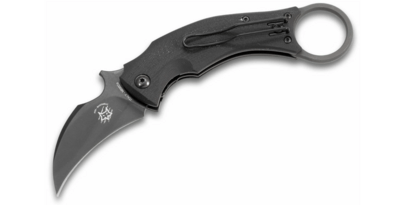 FOX Knives FX-591 Black Bird vreckový nôž - karambit 6,5 cm, celočierny, G10