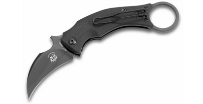 FOX Knives FX-591 Black Bird zsebkés - karambit 6,5 cm, teljesen fekete, G10